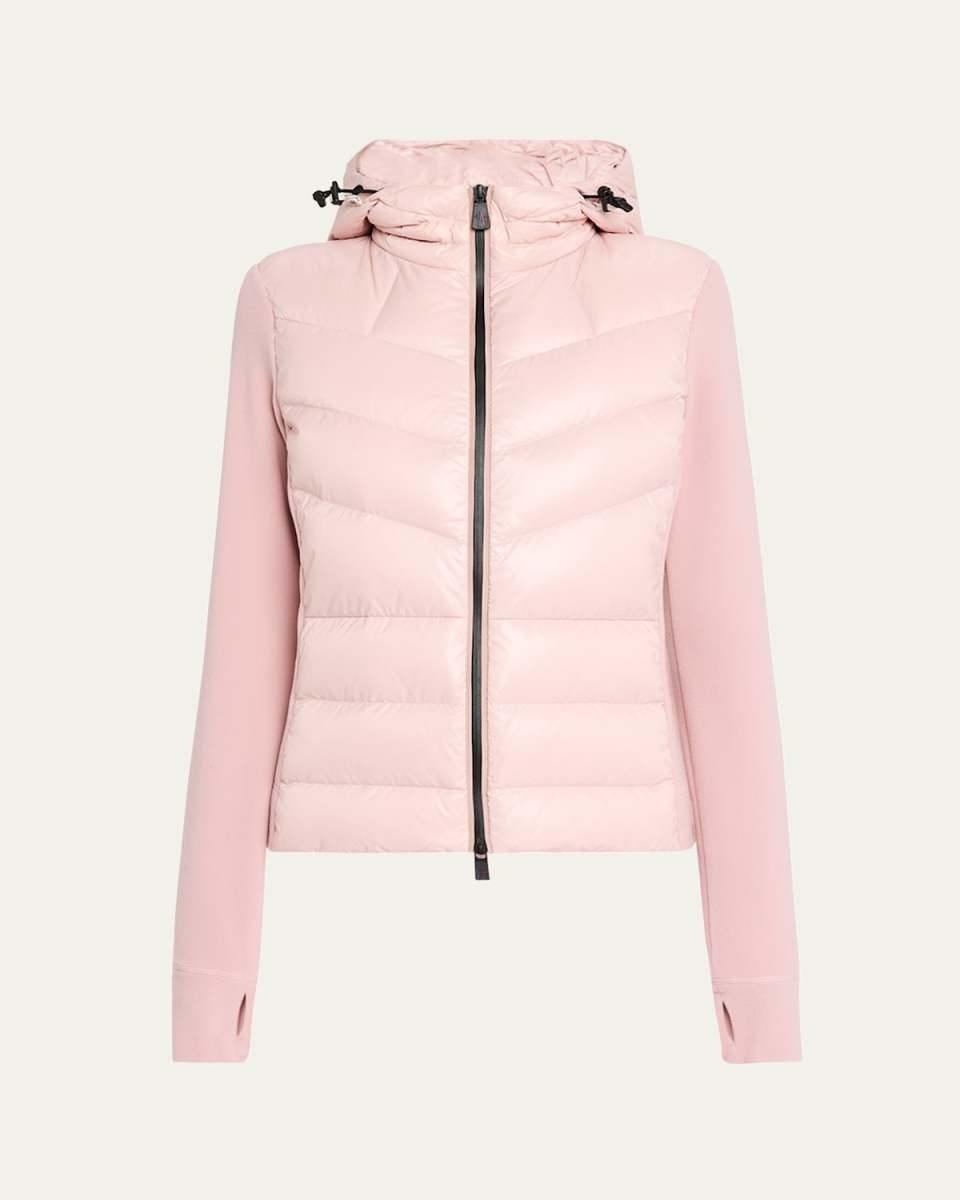 Puffer Polar Fleece Zip-Up Cardigan